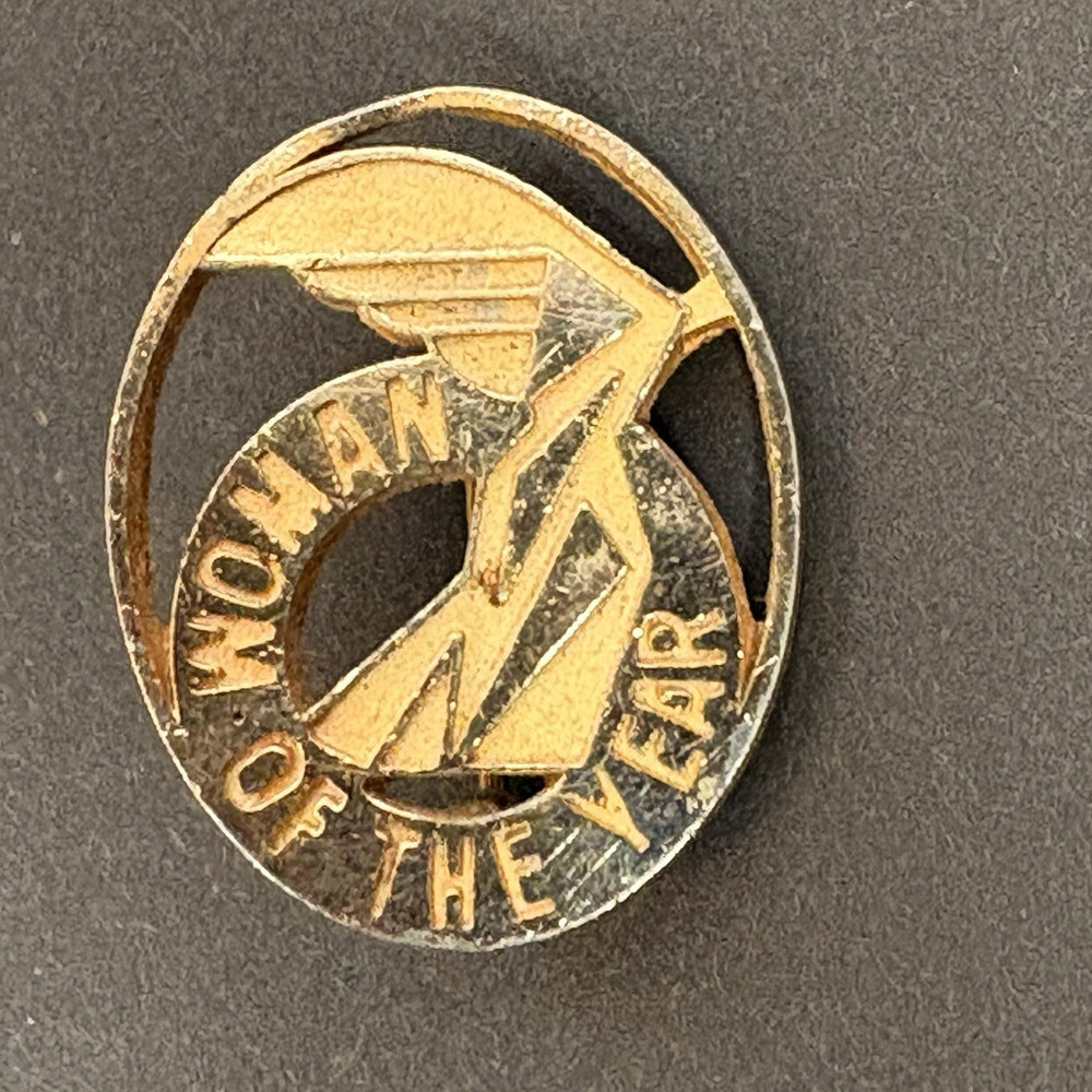 Woman of the Year pin badge BPW Business and Professional Women Brooch
